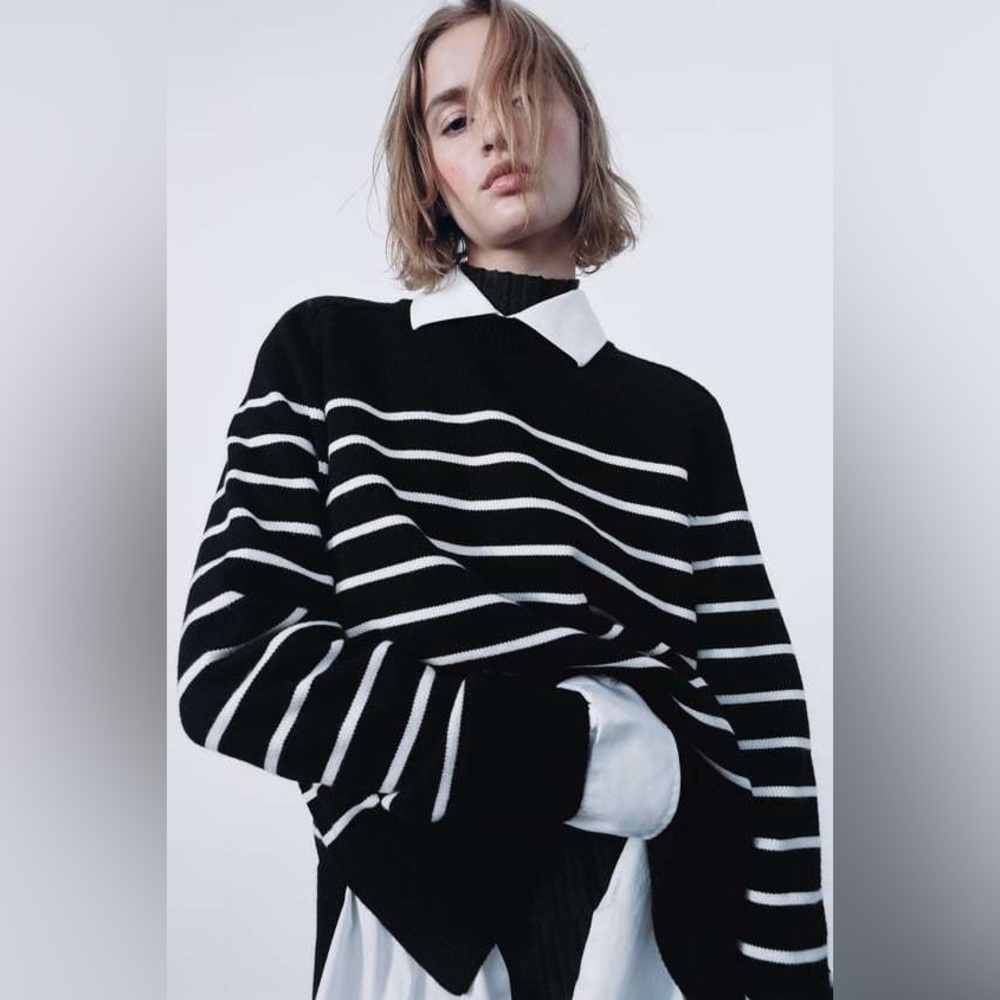 Zara casual sweater knit knitted striped